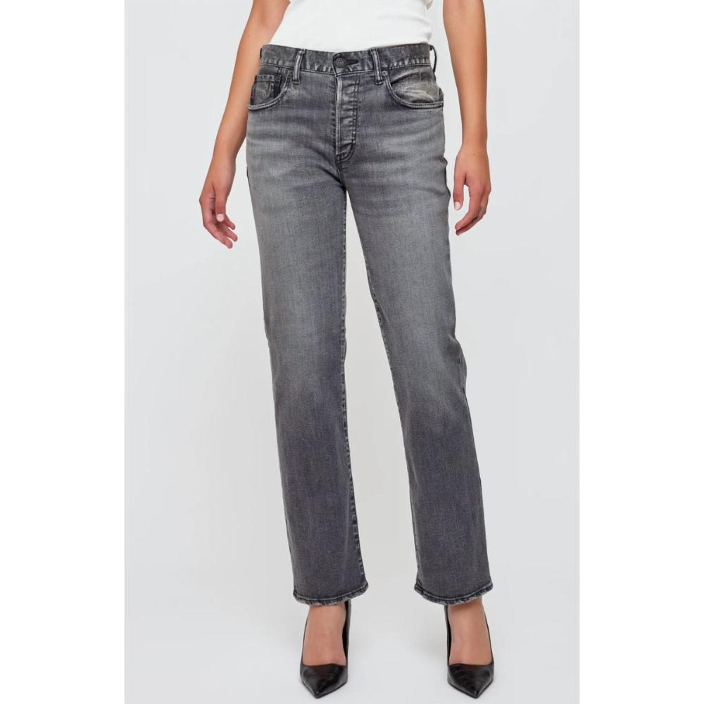Moussy Charcoal Straight Leg Jeans